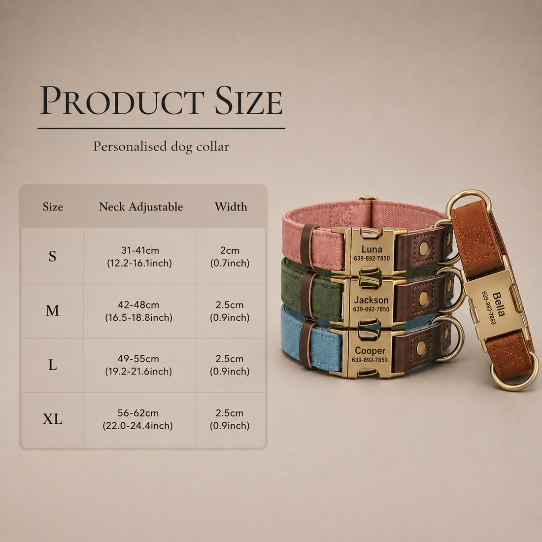 The Mayfair leather dog collar