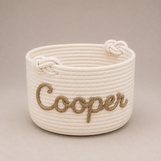 The Keep personalised rope toy basket
