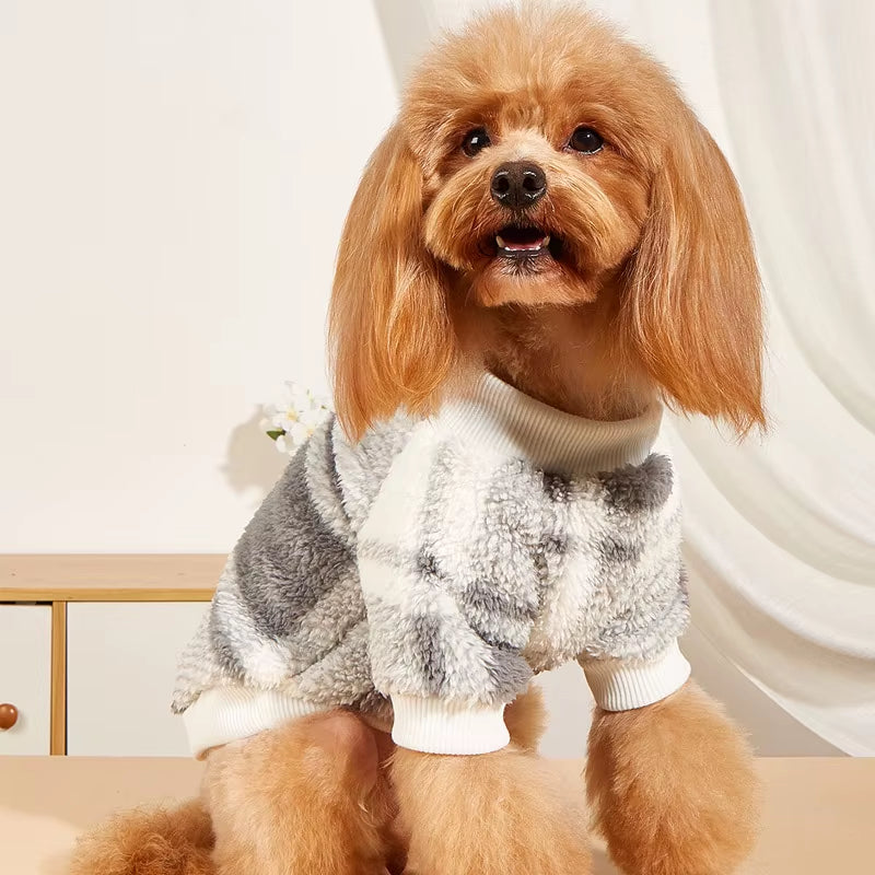 Plaid Plush Pet Hoodie
