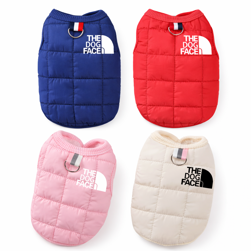 Quilted Dog Face Puffer Vest