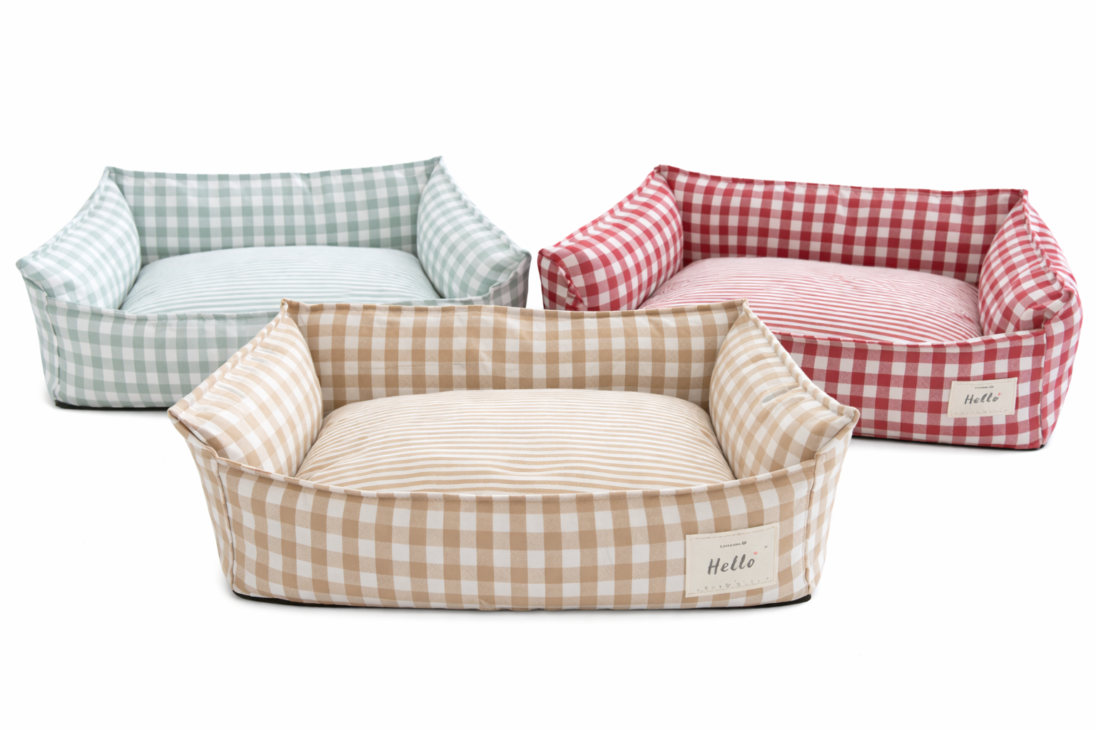 Gingham Pet Sofa Bed