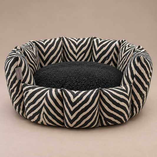 The Savanna zebra print dog bed by Paws & Pampered