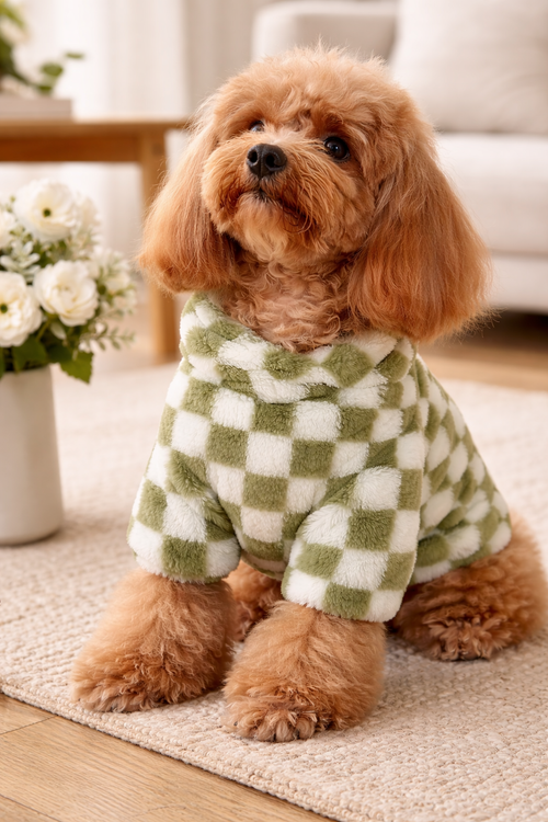 Check Style Dog Hoodie