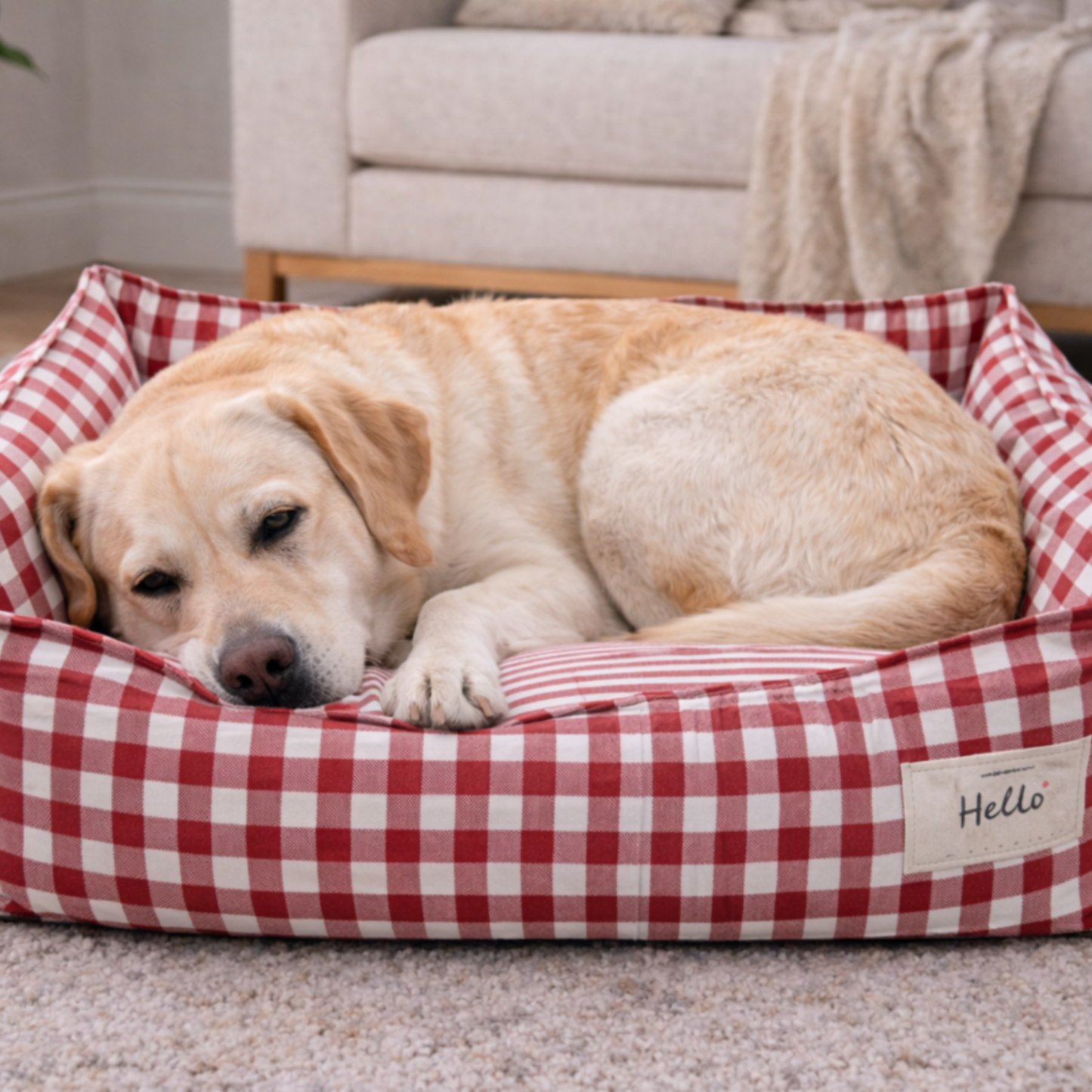 Chelsea Gingham Dog Bed