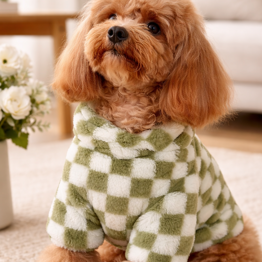 Check Style Dog Hoodie