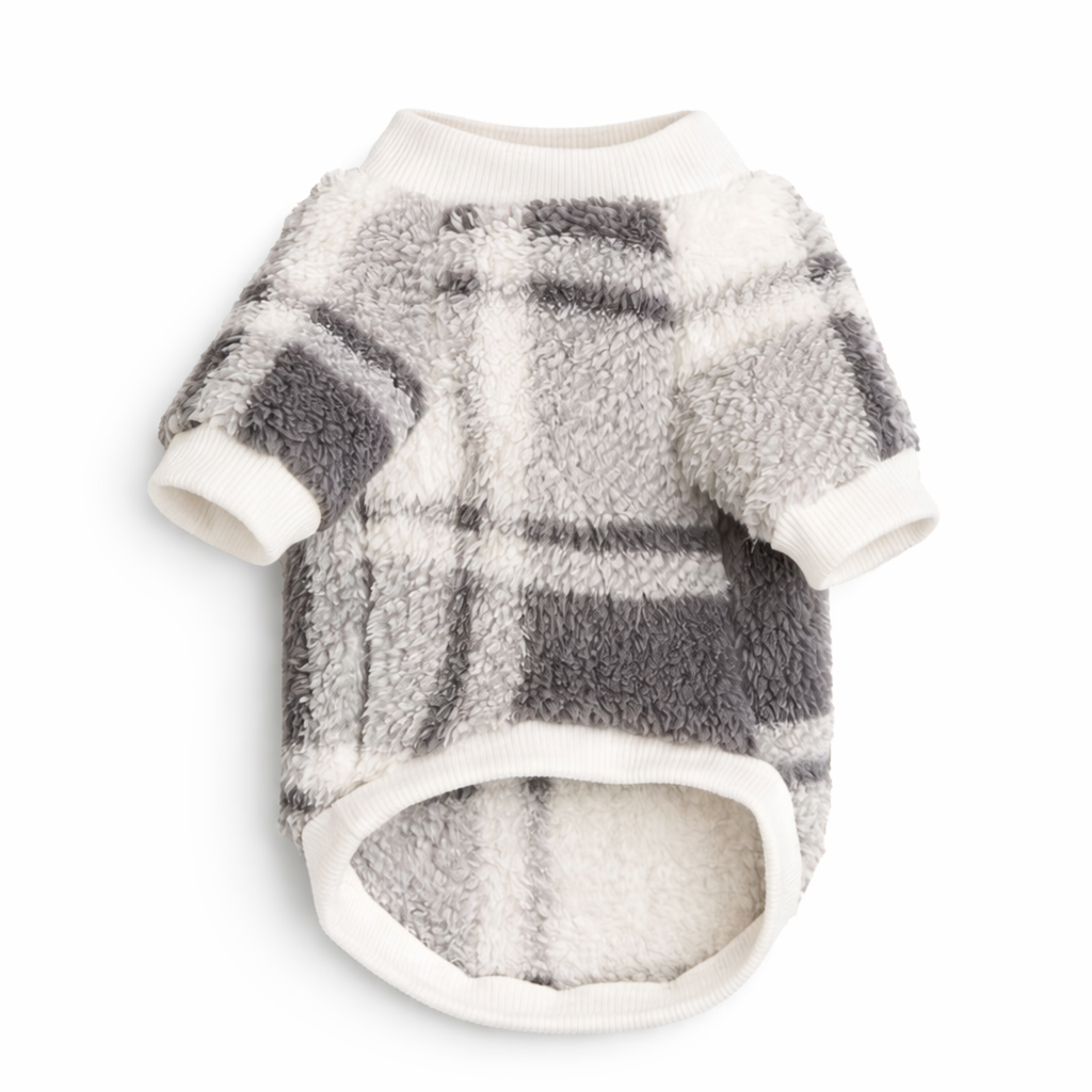 Plaid Plush Pet Sweater